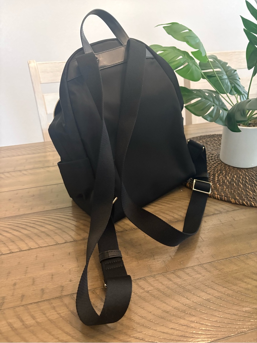 kate spade black nylon backpack with gold hardware - Picture 2 of 3